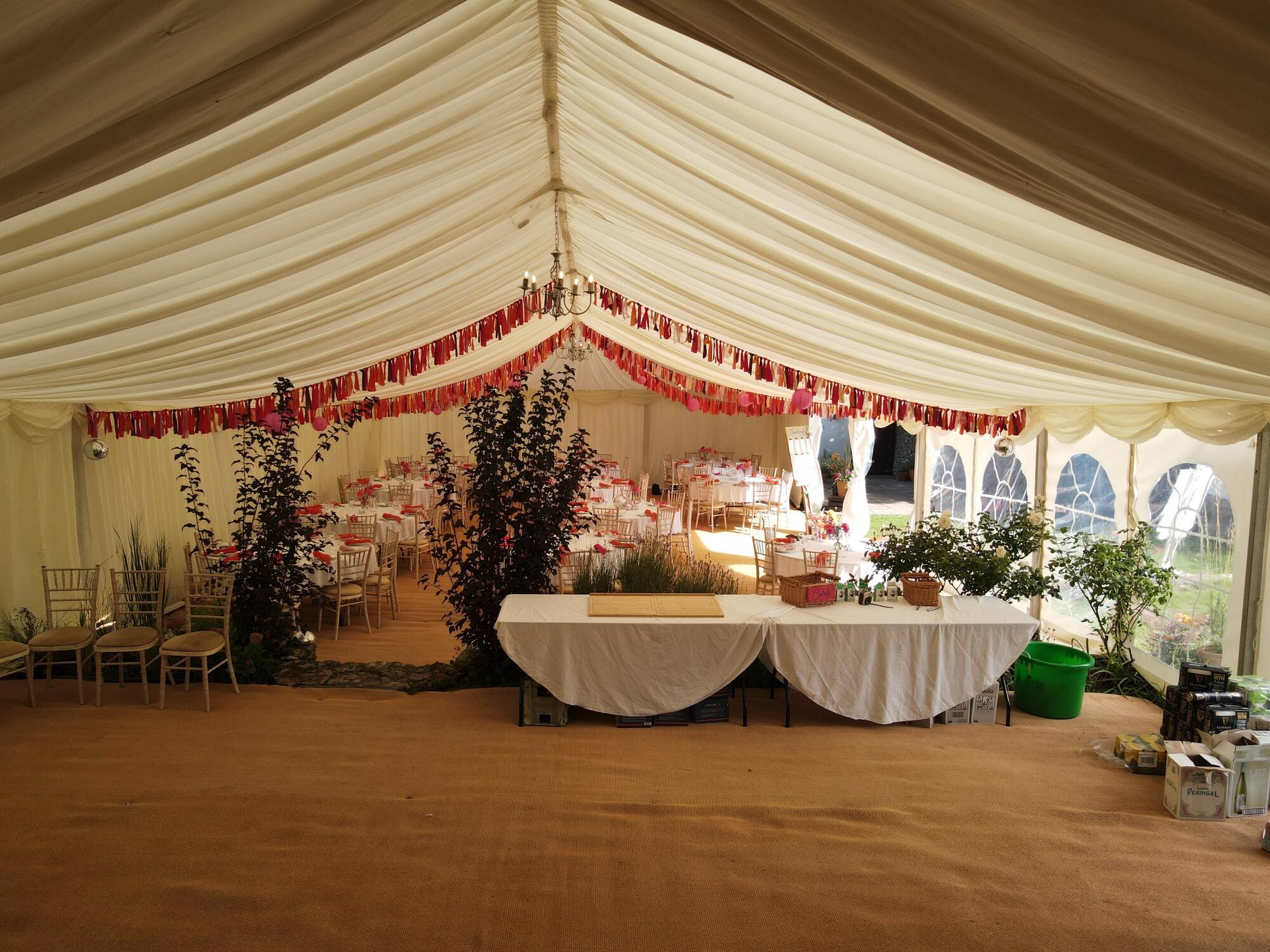 Aerial view of a JG Marquees marquee