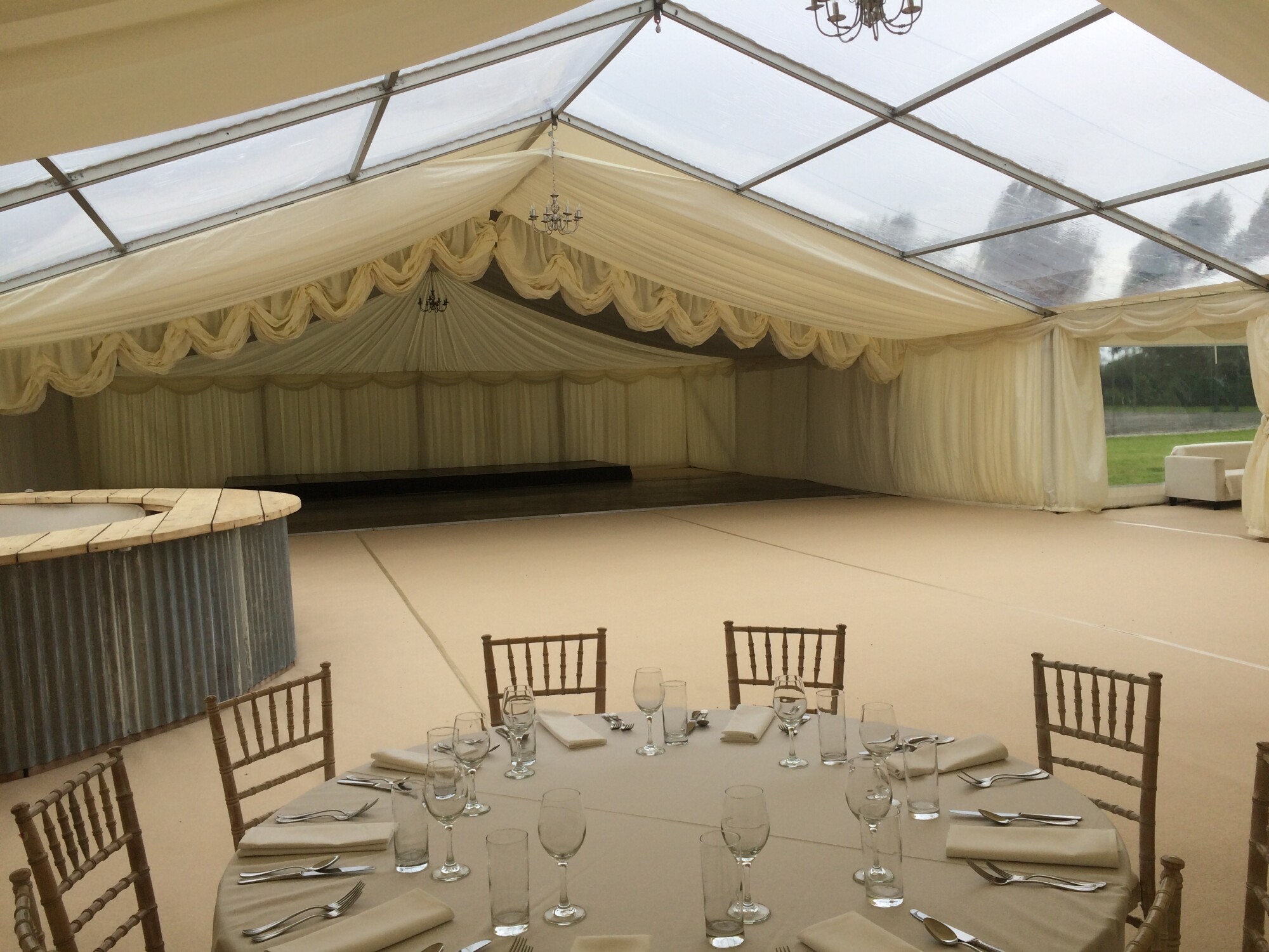 Traditional wedding marquee interior near Bath